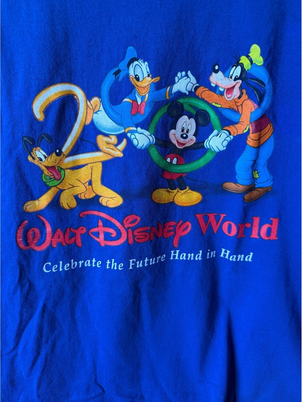 Vintage Walt Disney World 2000 Millennium T-Shirt Blue Sz XL Made in Canada Y2K